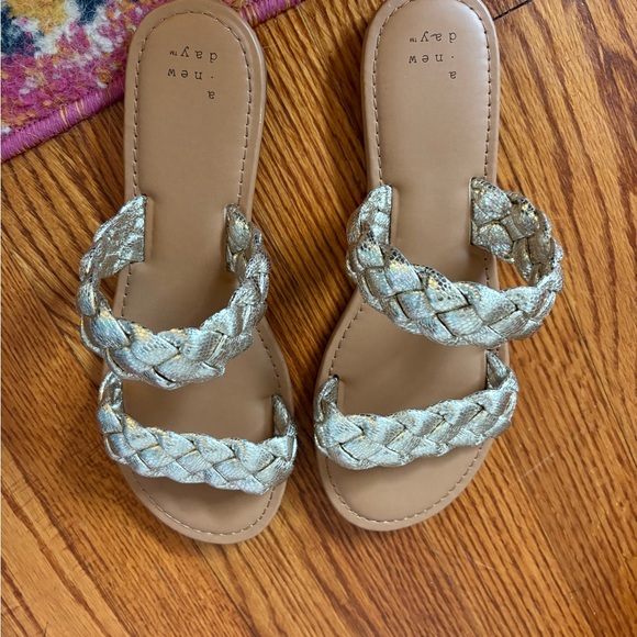 Target Gold Braided Sandals - Picture 1 of 1